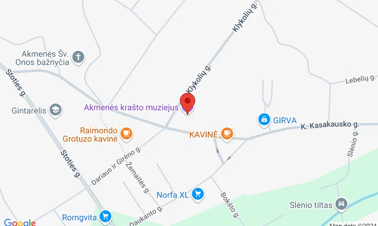 Akmenės krašto muziejus žemėlapis