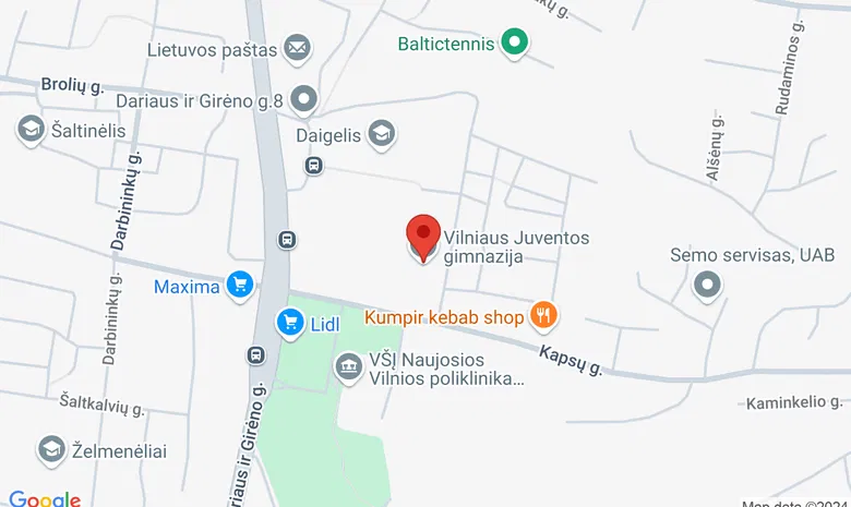 Juventos gimnazija žemėlapis