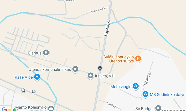 Utenos „Utenio“ stadionas žemėlapis