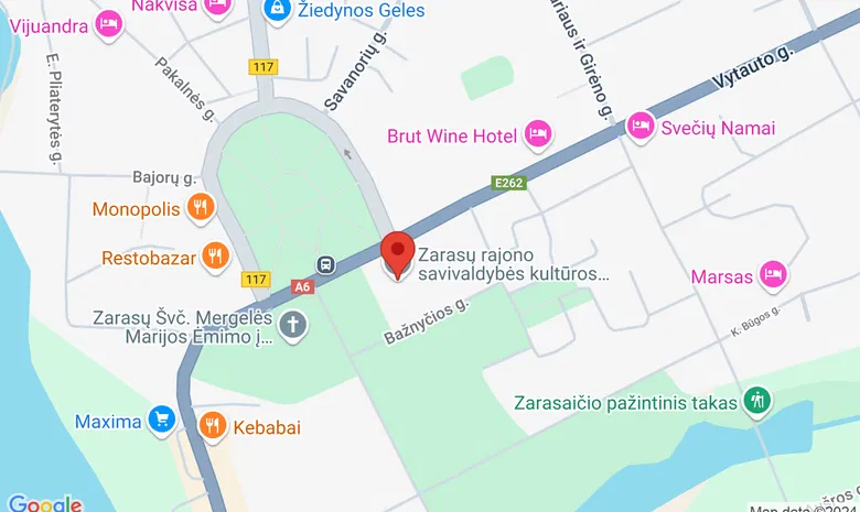 Zarasų kultūros centras žemėlapis