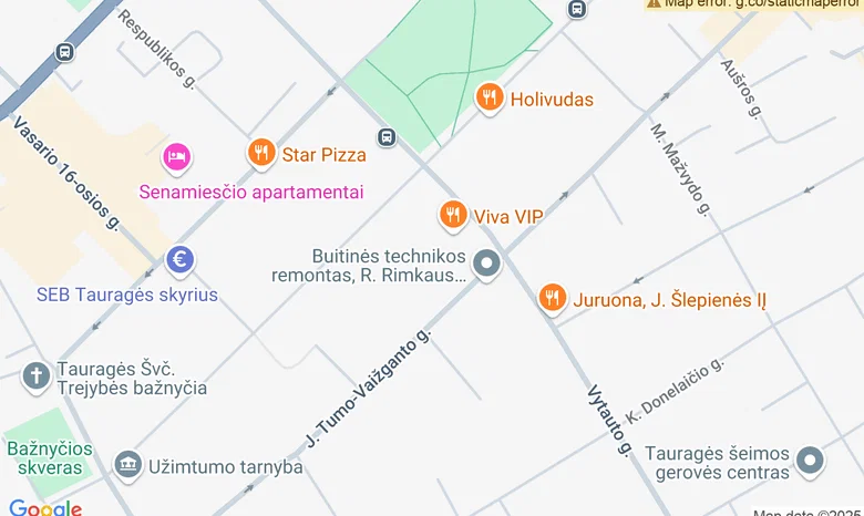 Respublikos ir Bažnyčios gatvės žemėlapis