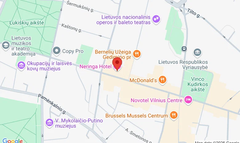 Viešbutis "Neringa" žemėlapis