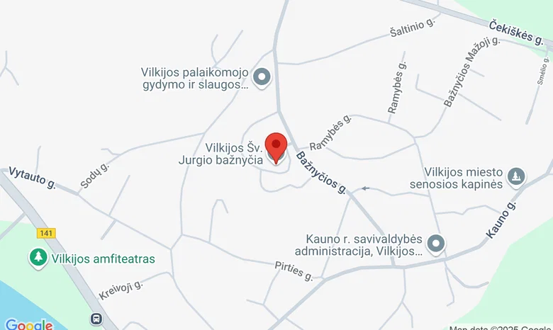Vilkijos Šv. Jurgio bažnyčia žemėlapis