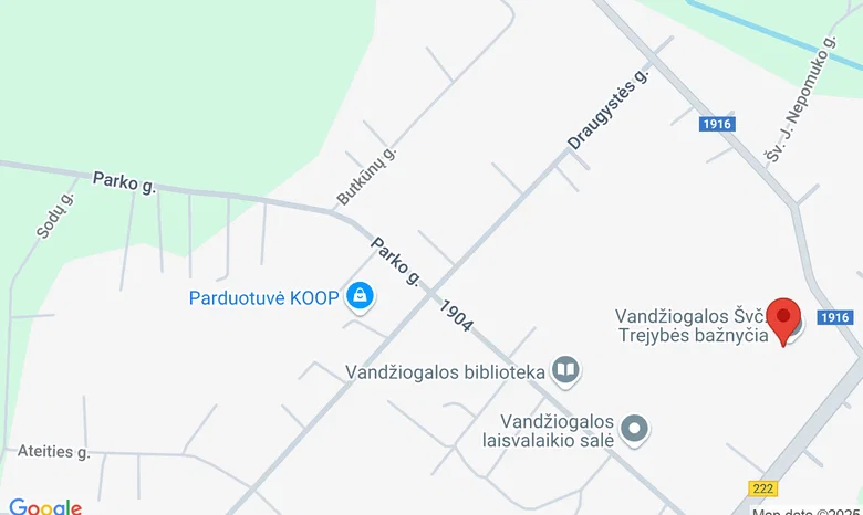 Vandžiogalos Švč. Trejybės bažnyčia žemėlapis