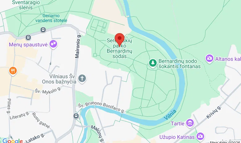 Bernardinų sodas (Maironio g. 2A), prie pagrindinio įėjimo žemėlapis