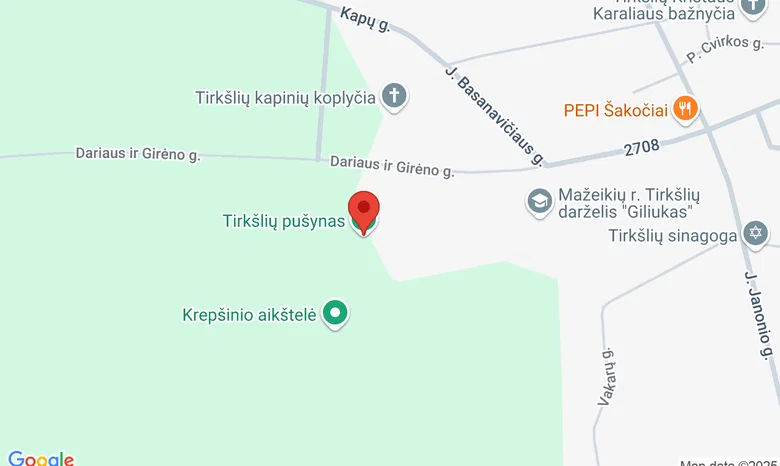 Tirkšlių pušynas žemėlapis