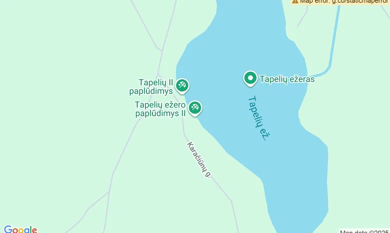 Tapelių ežero II paplūdimys žemėlapis