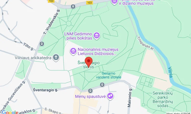 Šventaragio slėnis prie Valdovų rūmų žemėlapis