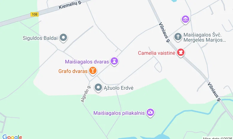 Tradicinių amatų centras Houvalto dvare Maišiagaloje žemėlapis