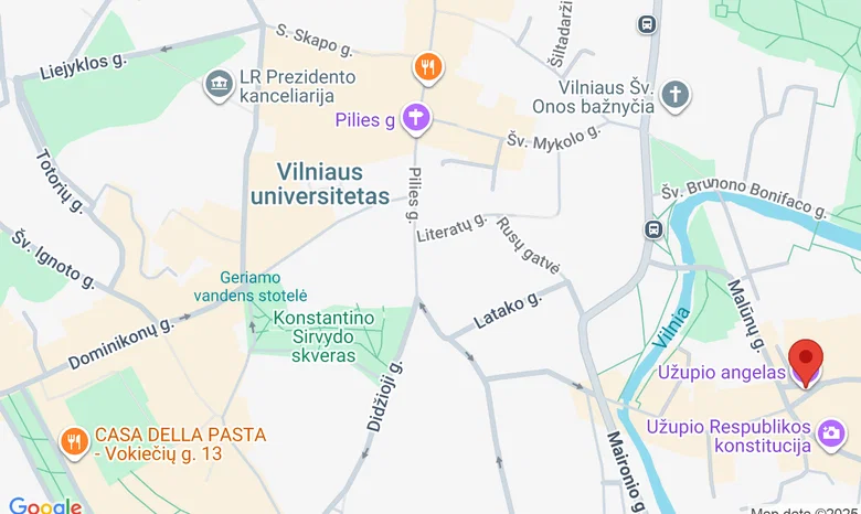 Susitinkame prie Užupio "Angelo" skulptūros Užupio g. 9 žemėlapis