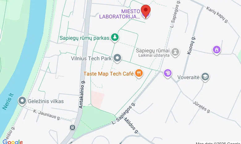 Miesto laboratorija Sapiegų parke  žemėlapis