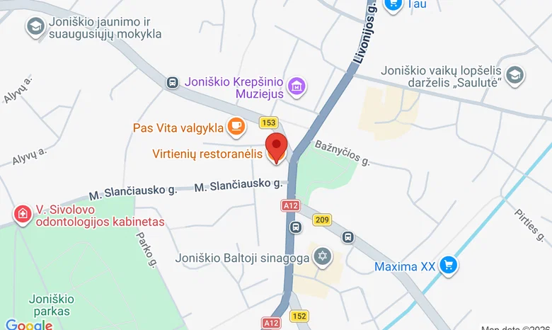 Virtienių restoranėlis žemėlapis