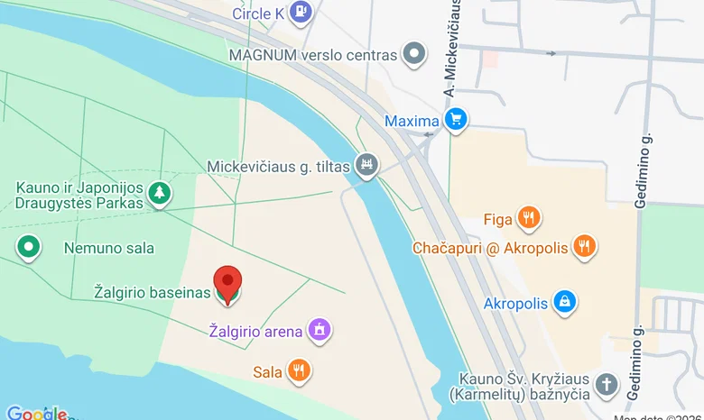 "Žalgirio" baseinas žemėlapis