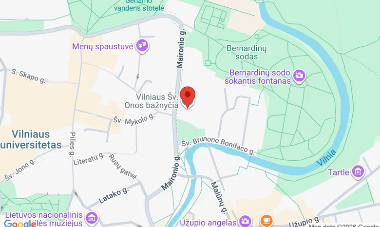 Šv. Onos bažnyčia žemėlapis