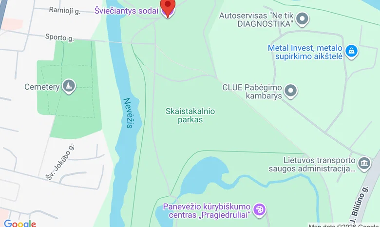 Šviečiantys sodai, Skaistakalnio parkas žemėlapis