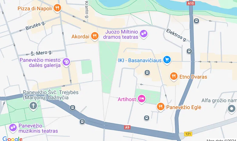 Panevėžio turizmo centras žemėlapis