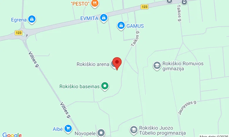 Taikos g. 21A, Rokiškis, 42141 Rokiškio r. sav. žemėlapis