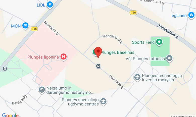Plungės sporto arena žemėlapis
