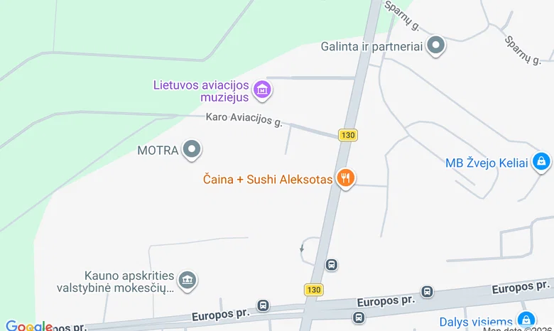 S. Dariaus ir S. Girėno aerodromas žemėlapis