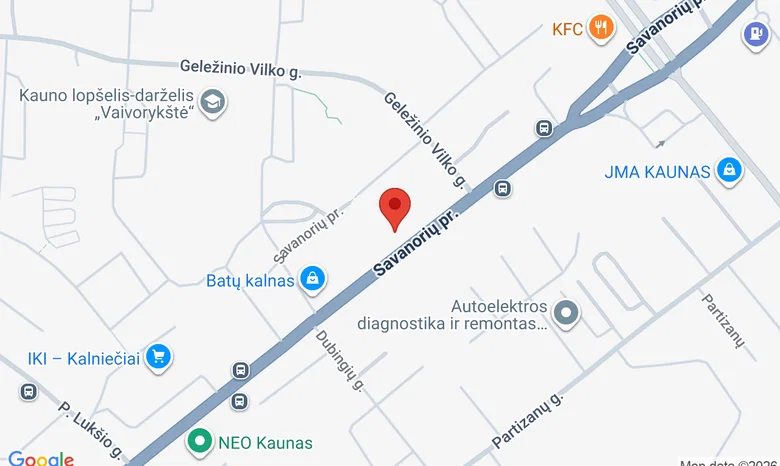 Jogos studija Kaune - Joga Kartu žemėlapis