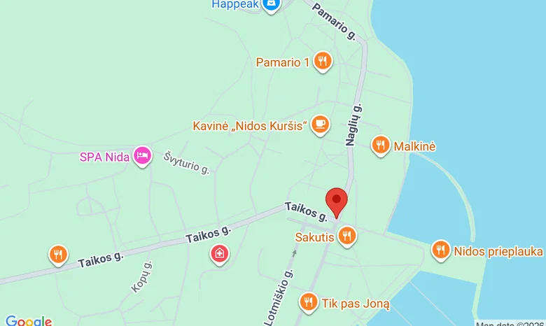 Nidos kultūros ir turizmo ifnormacijos centro „Agila" stogo terasoje žemėlapis