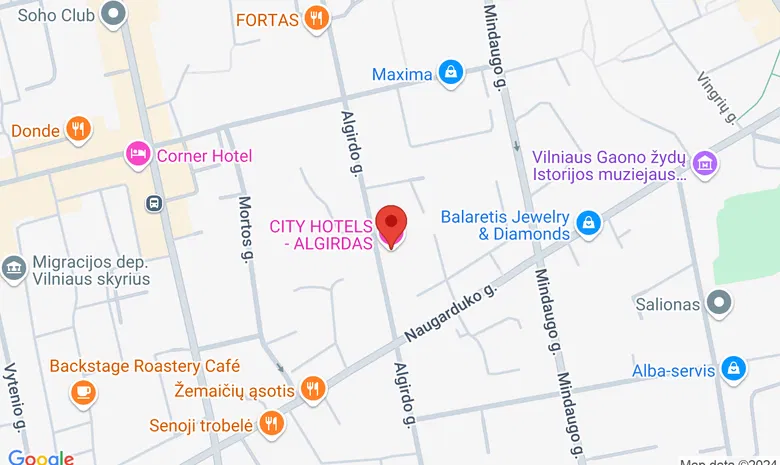 VIEŠBUTIS „CITY HOTELS ALGIRDAS“ žemėlapis