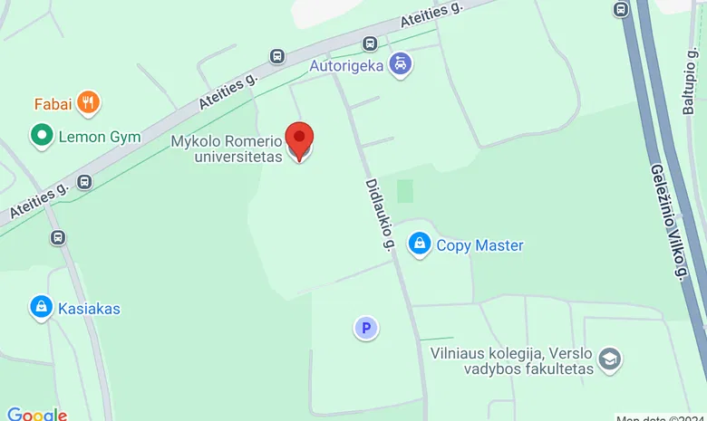 Mykolo Romerio universitetas žemėlapis
