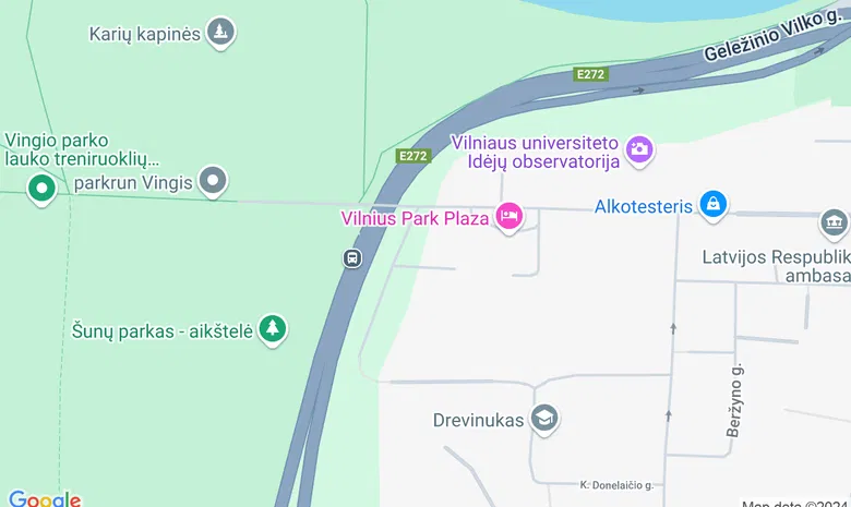 Vingio parkas žemėlapis