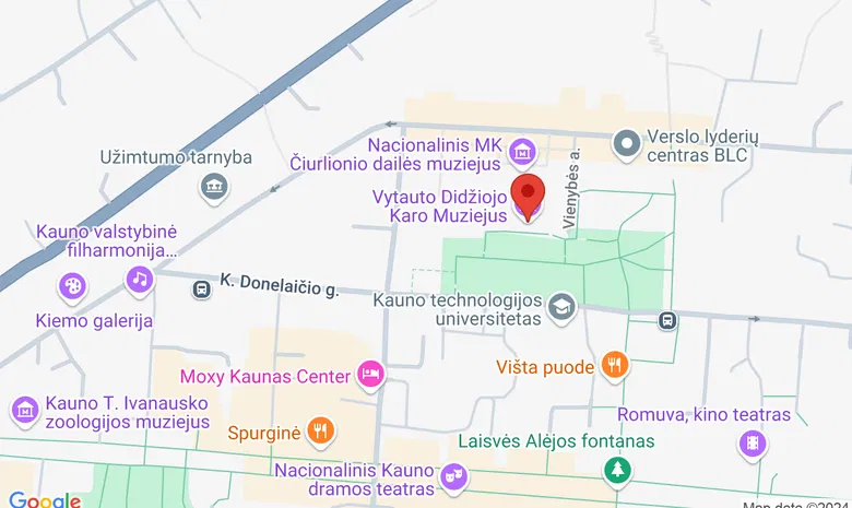 Vytauto Didžiojo karo muziejaus sodelis žemėlapis