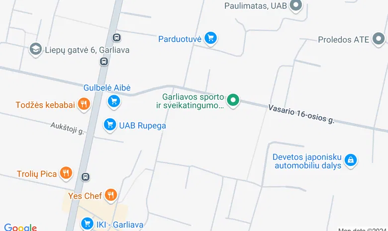 Garliavos sporto ir kultūros centras žemėlapis