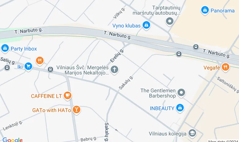 Vilniaus Švč. Mergelės Marijos Nekalto Prasidėjimo bažnyčia žemėlapis