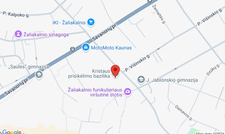 Kauno Kristaus Prisikėlimo bazilikos terasa žemėlapis