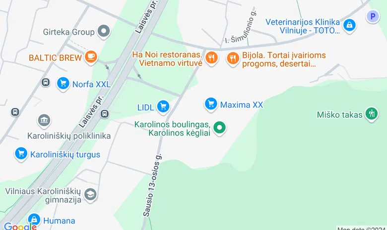 Viešbutis „Karolina“ žemėlapis