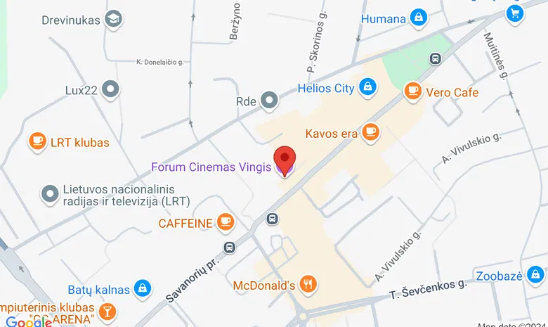 Forum Cinemas Vingis žemėlapis