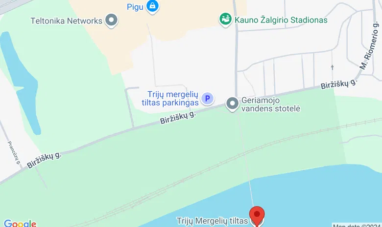 Trijų mergelių tiltas žemėlapis
