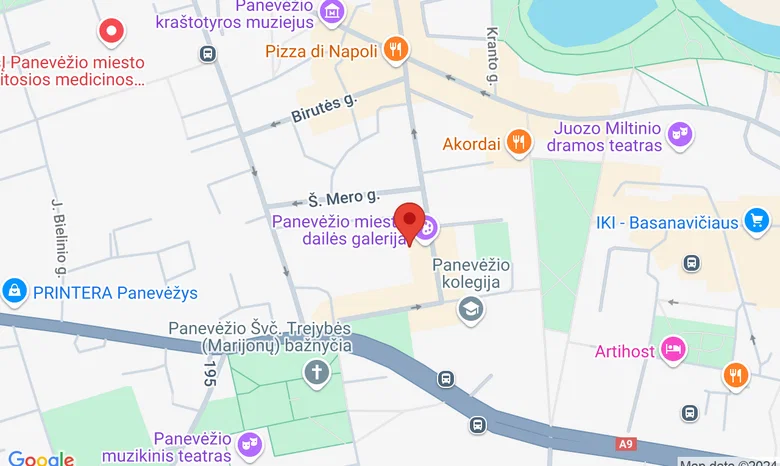 Panevėžio miesto dailės galerija žemėlapis