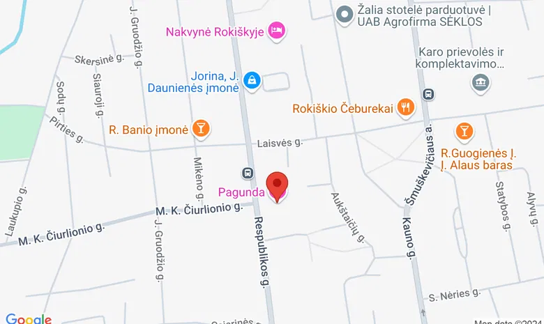 Rokiškis, Viešbutis „Pagunda“ žemėlapis