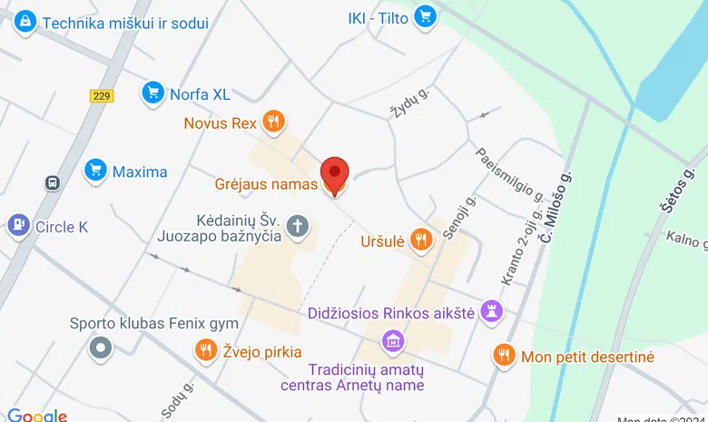 Viešbutis-restoranas „Grėjaus namas“ žemėlapis