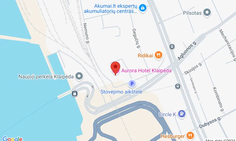 Aurora Hotel Klaipėda žemėlapis