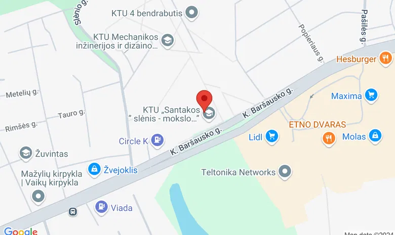 KTU Santakos slėnis žemėlapis