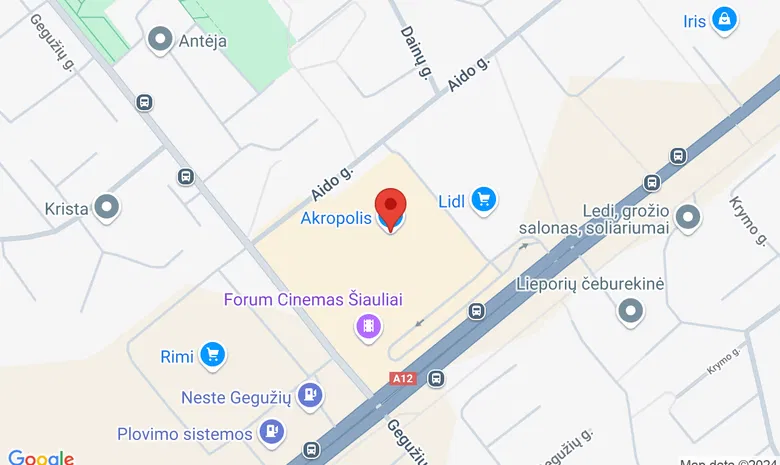 Olympic Lounge Šiauliai, PC Akropolis žemėlapis