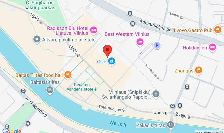 Manami kavine, Vcup prekybos centras žemėlapis