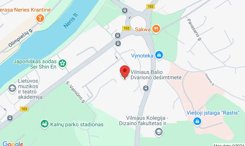 Vilniaus Balio Dvariono dešimtmetė muzikos mokykla  žemėlapis