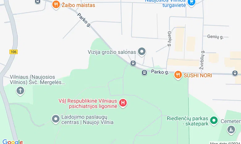 Respublikinė Vilniaus psichiatrijos ligoninė žemėlapis