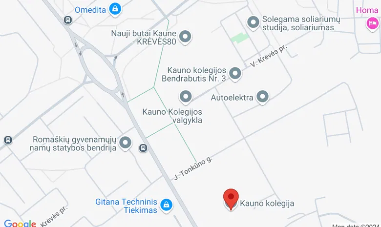 Kauno kolegija žemėlapis