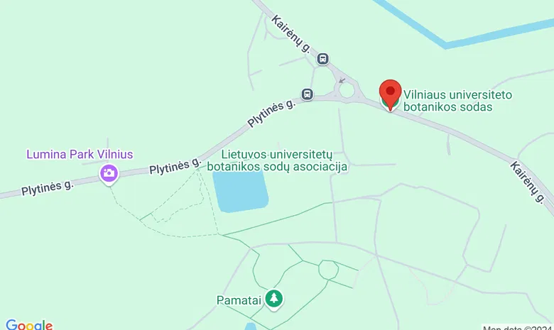 VU Botanikos sodas, Kairėnų skyrius žemėlapis
