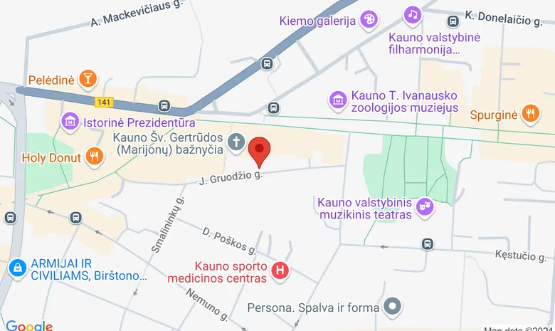 Kauno Juozo Gruodžio konservatorija žemėlapis