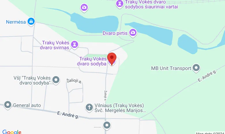 Trakų Vokės dvaras žemėlapis