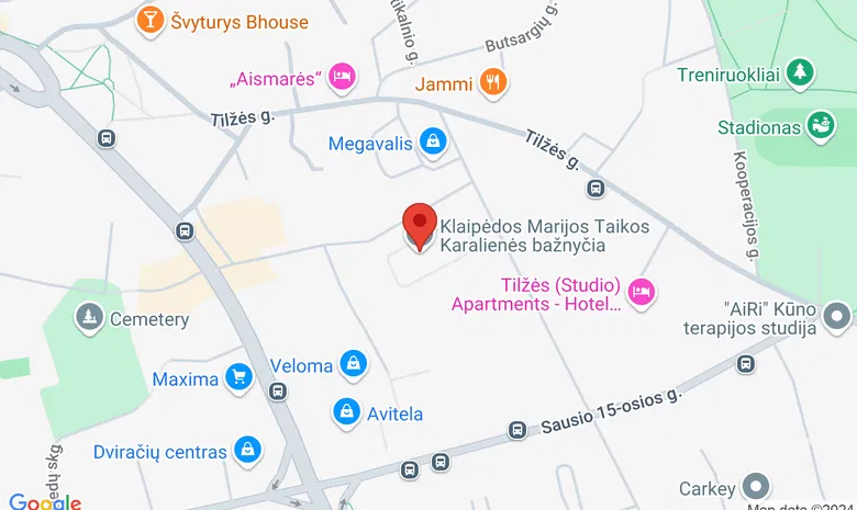 Klaipėdos Marijos Taikos Karalienės bažnyčia žemėlapis