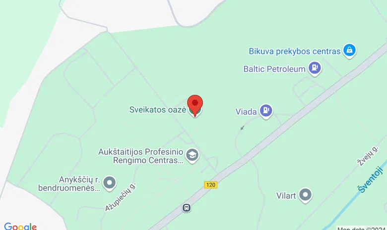 Anykščių plaukimo baseinas BANGENIS žemėlapis
